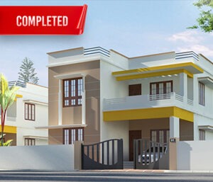 Completed villa and apartment project in Trivandrum called east avenue by chothys
